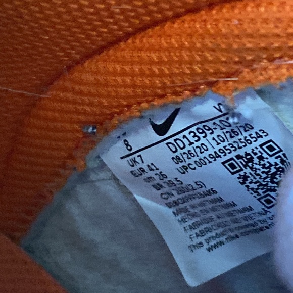 Nike dunks orange and white DUNK NIKE retro ‘Syracuse’ size 8 MEN - Picture 6 of 6
